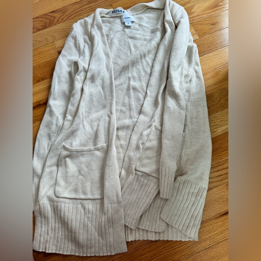 cream colored cardigan size xs